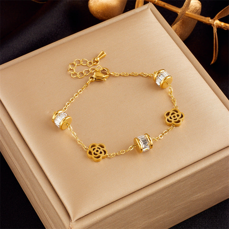 Fashion Titanium Steel Butterfly Heart Pendant Bracelet