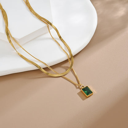 Fashion Titanium Steel Clavicle Necklace