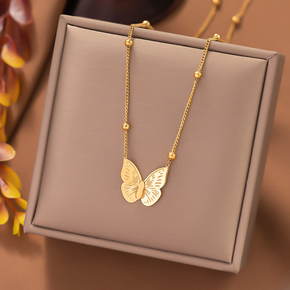 Fashion Titanium Steel Clavicle Necklace