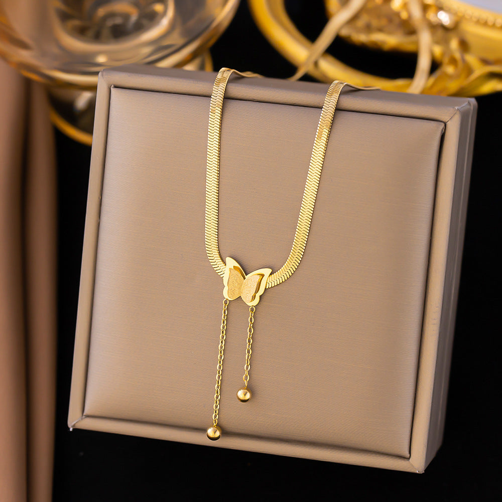 Fashion Titanium Steel Clavicle Necklace