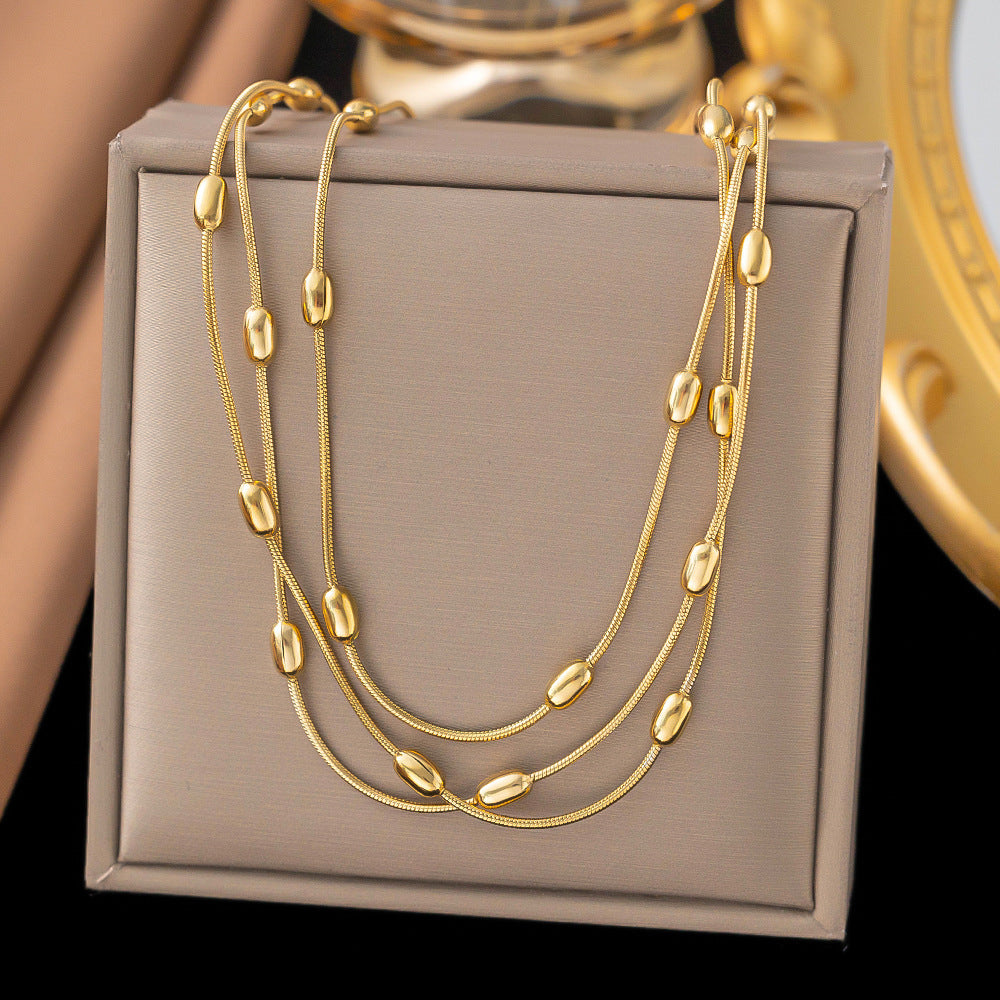 Fashion Titanium Steel Clavicle Necklace