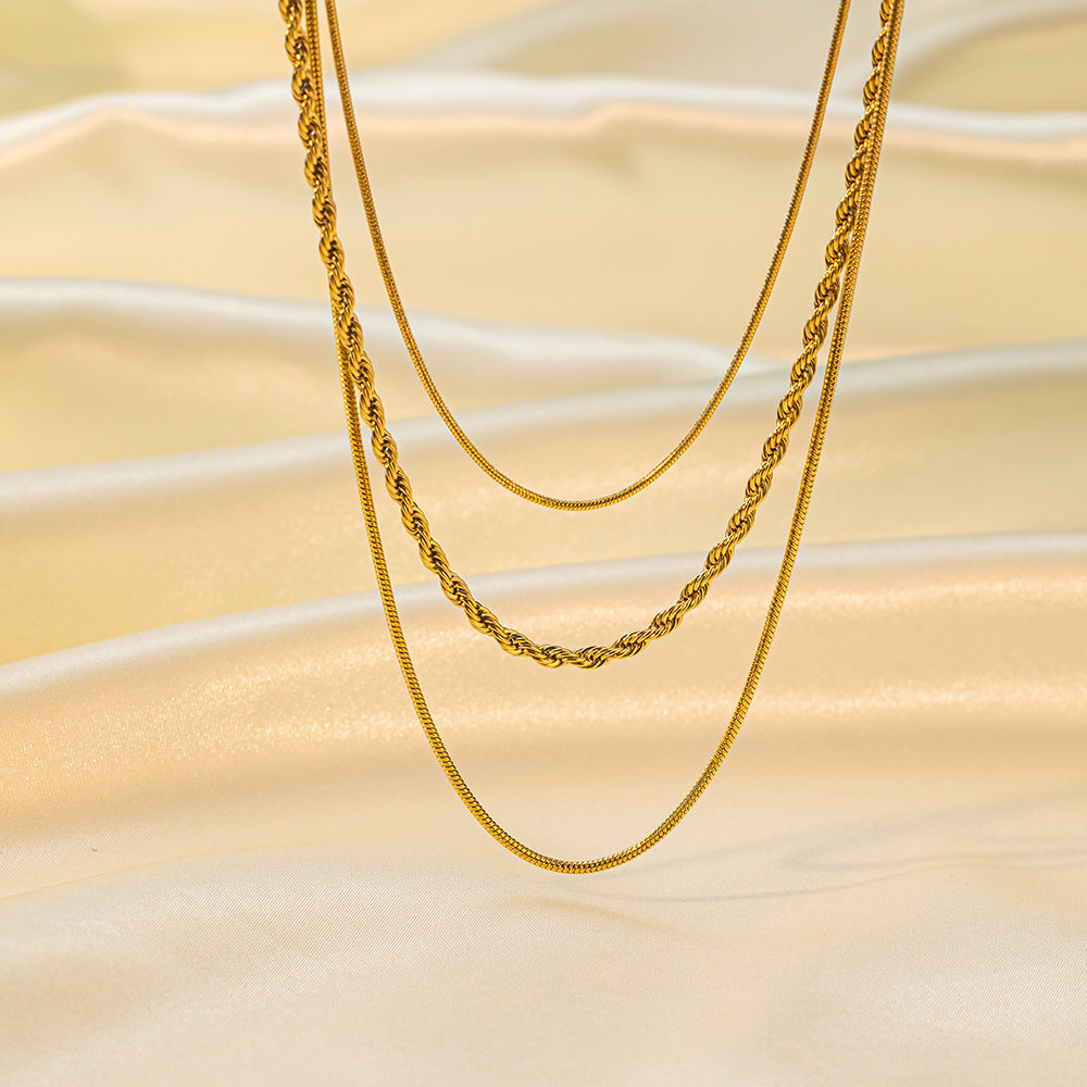 Fashion Titanium Steel Clavicle Necklace