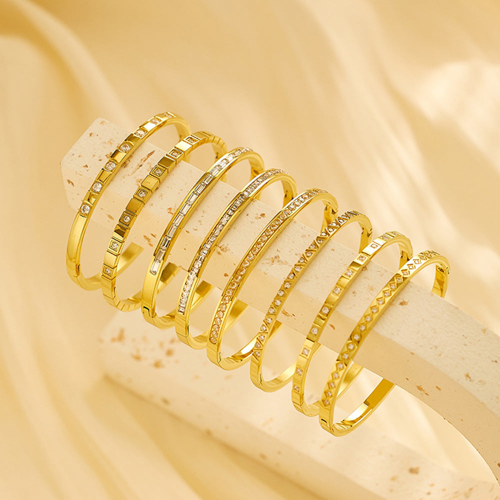 Fashion Titanium Steel Zircon Bracelet