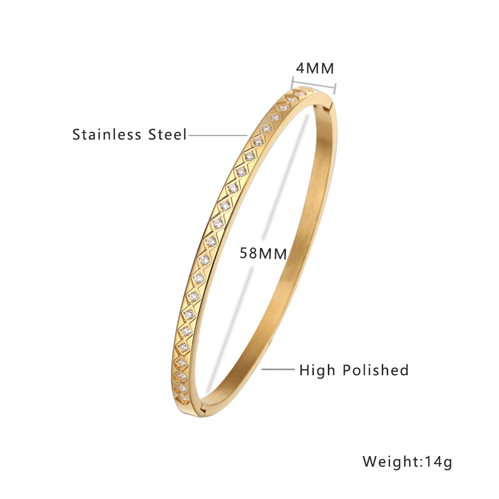 Fashion Titanium Steel Zircon Bracelet