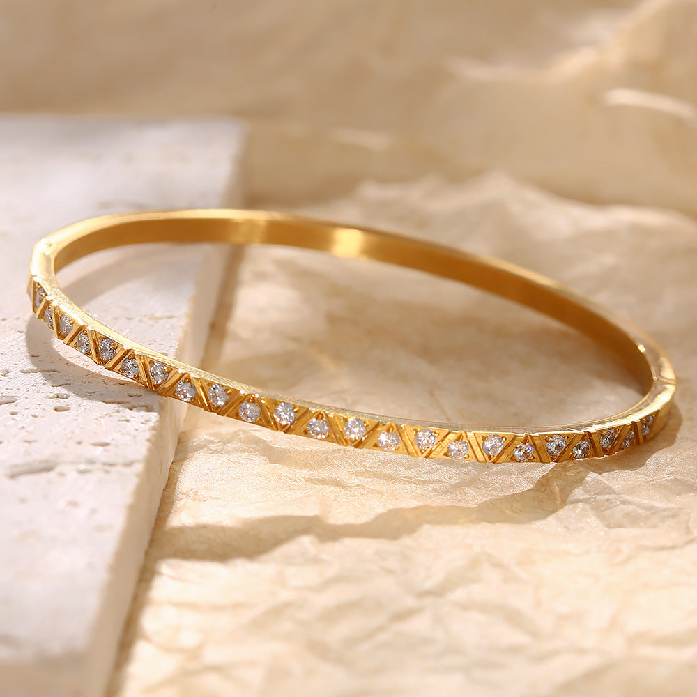 Fashion Titanium Steel Zircon Bracelet