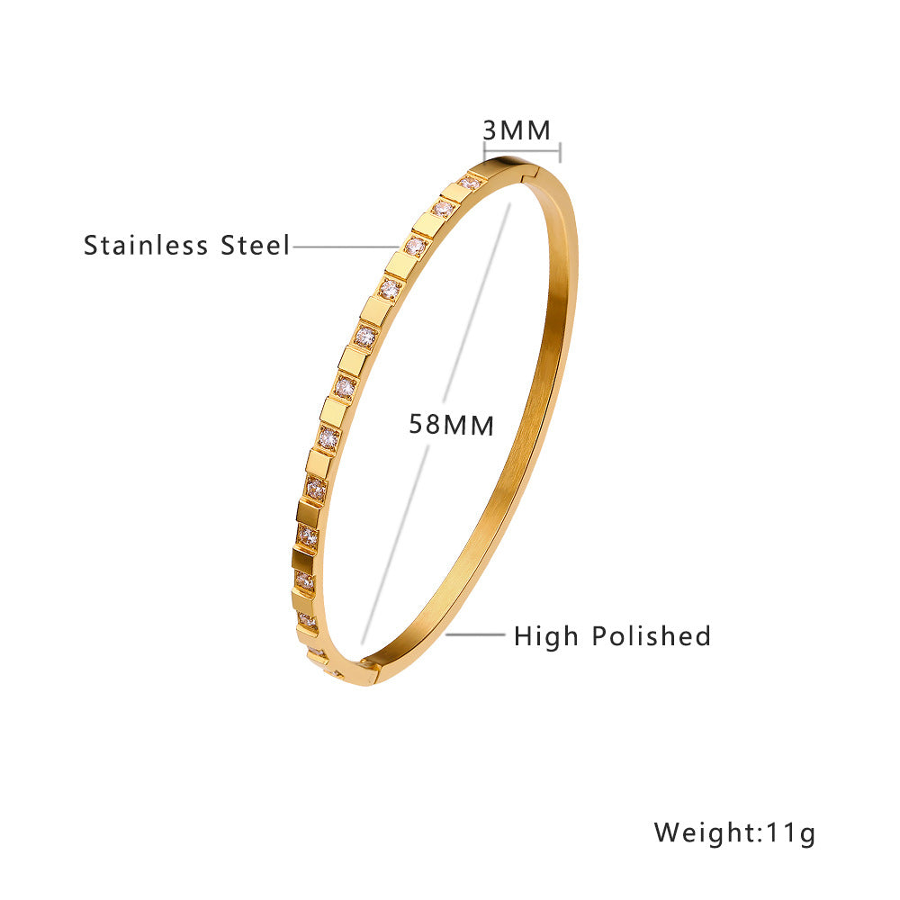 Fashion Titanium Steel Zircon Bracelet