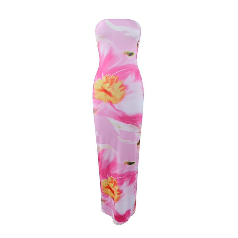 Fashion Trendy Tube Top Backless Dress