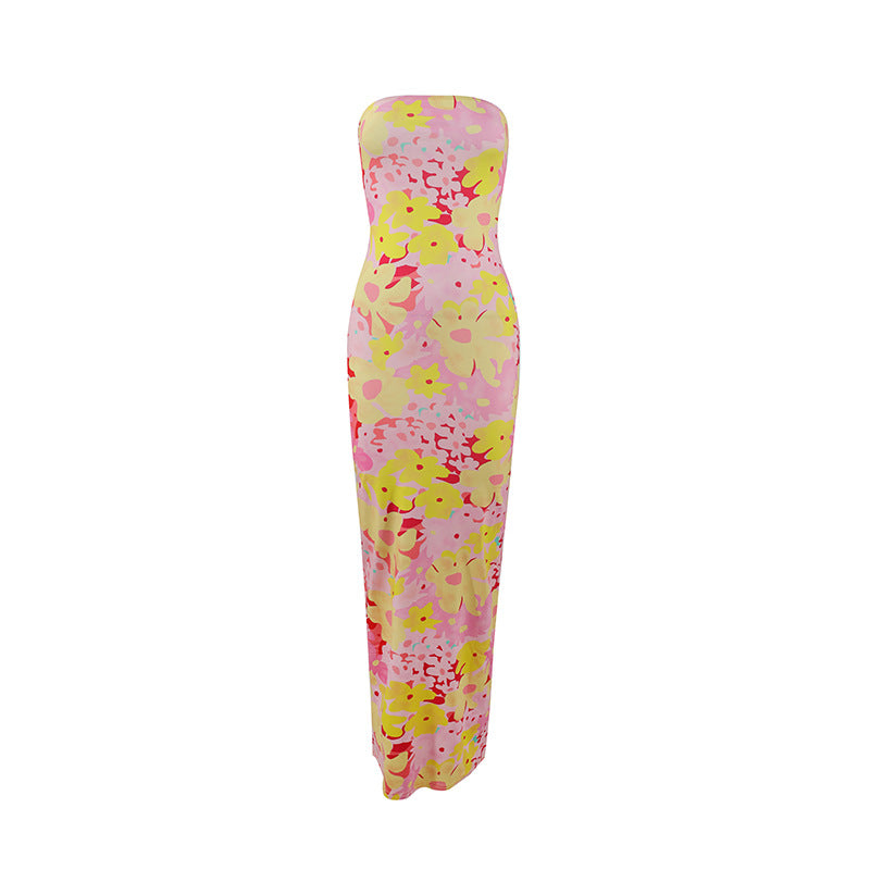 Fashion Trendy Tube Top Backless Dress