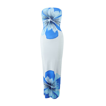 Fashion Trendy Tube Top Backless Dress