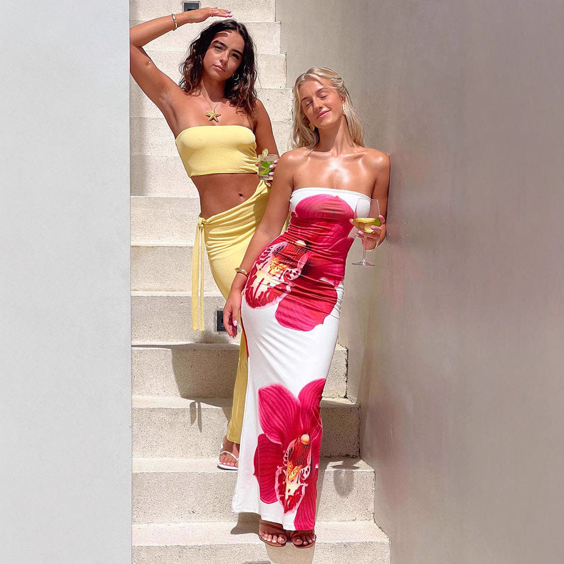 Fashion Trendy Tube Top Backless Dress