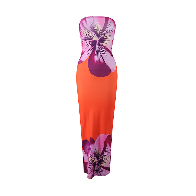 Fashion Trendy Tube Top Backless Dress