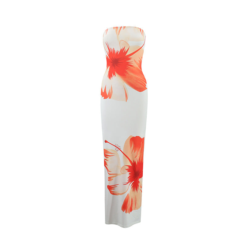 Fashion Trendy Tube Top Backless Dress