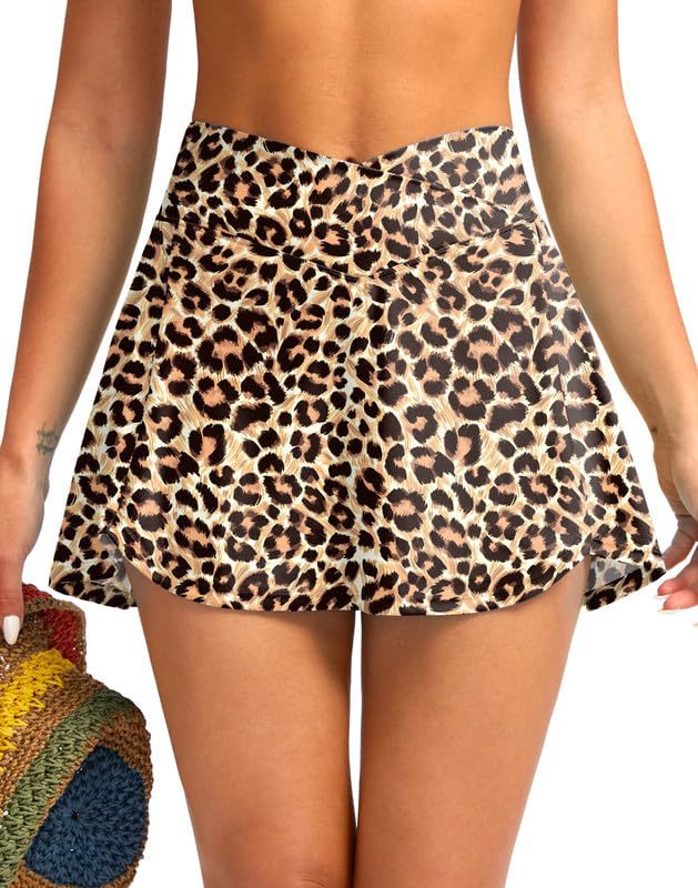 Fashion V-neck Leopard Print Skirt