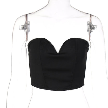Fashion V-neck slimming and figure-enhancing racerback top