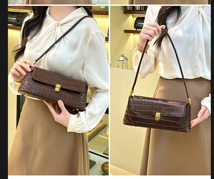 Fashion Vintage PU Baguette Underarm Shoulder Bag