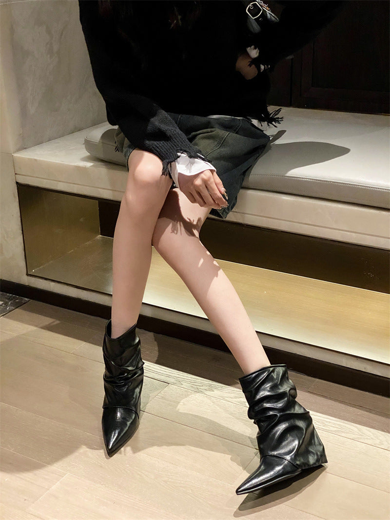 Fashion Wedge Pointed Toe Boots for Women