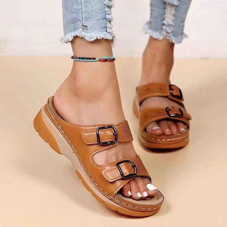Fashion Wedge T-Strap Sandals