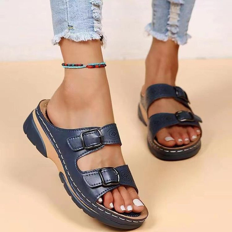 Fashion Wedge T-Strap Sandals