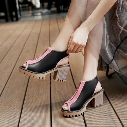 Fashion Women Hollow Fish Mouth Sandals