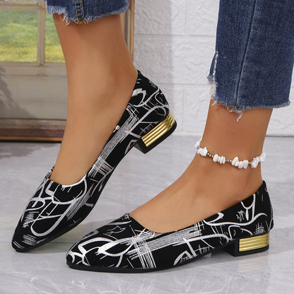 Fashion Women's Pointed Toe Thick Heel Shoes