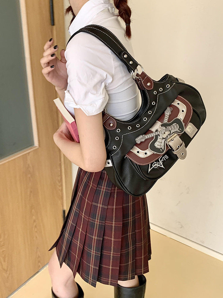 Fashion Women's Shoulder Bag with Rivet Detail