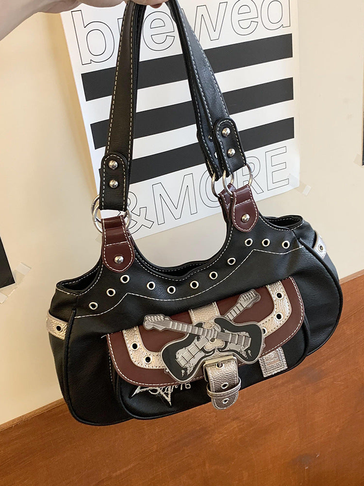 Fashion Women's Shoulder Bag with Rivet Detail
