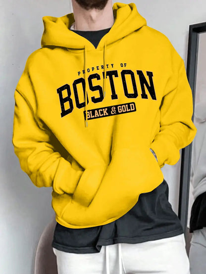 Fashionable 3d letter-printed hooded sweatshirt