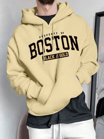 Fashionable 3d letter-printed hooded sweatshirt