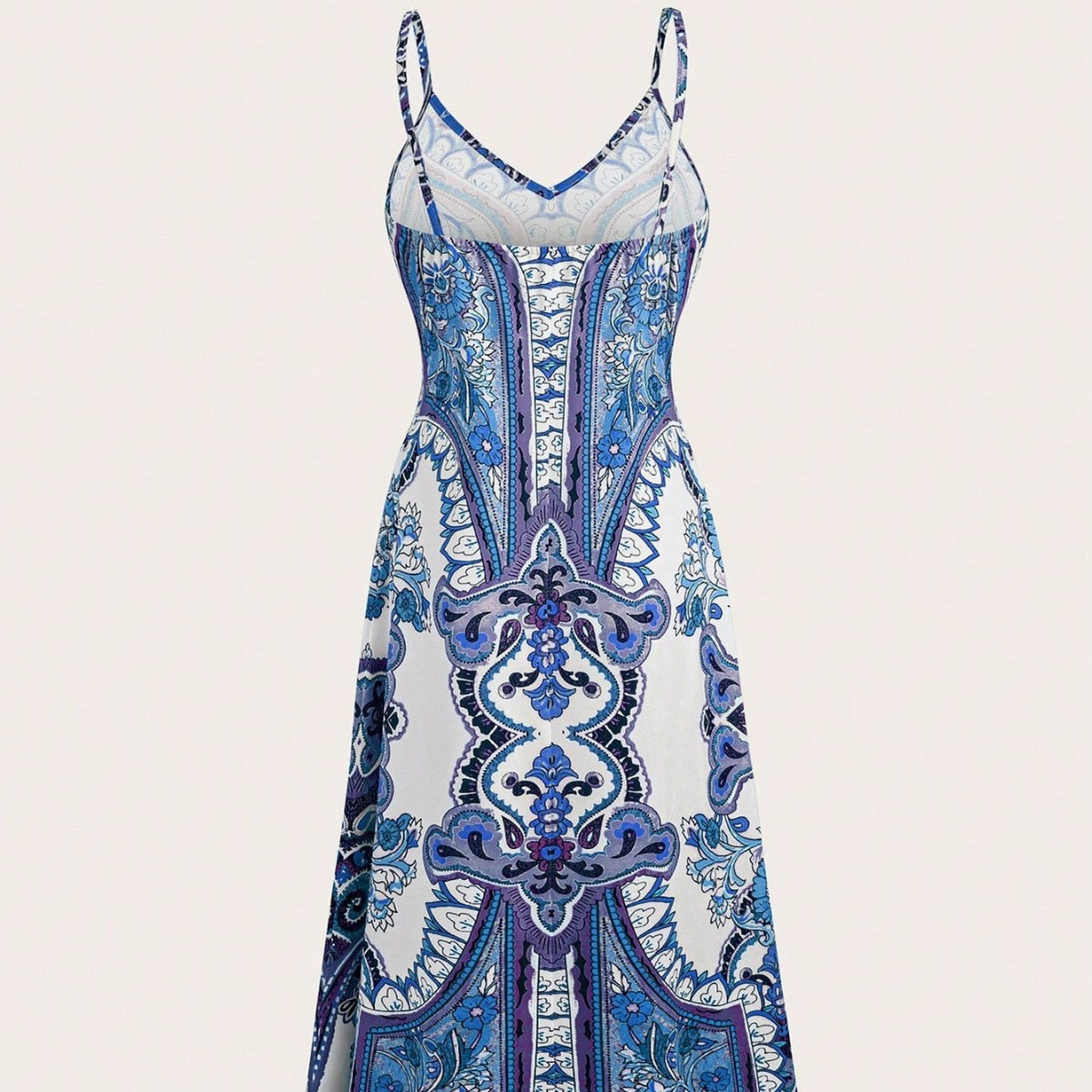 Fashionable and casual women's clothing printed halter long dress with a big swing