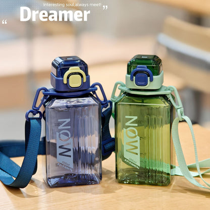 Fashionable and Creative Square Plastic Water Cup, Portable Sports Direct-Drinking Cup