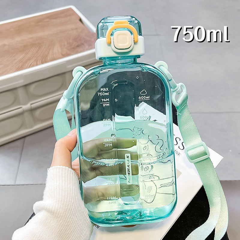 Fashionable and Creative Square Plastic Water Cup, Portable Sports Direct-Drinking Cup