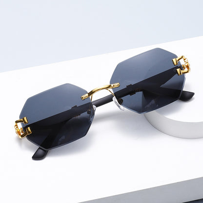 fashionable and retro wood-grain leopard sunglasses
