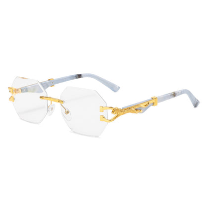 fashionable and retro wood-grain leopard sunglasses