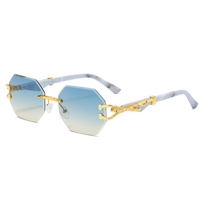 fashionable and retro wood-grain leopard sunglasses