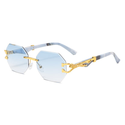 fashionable and retro wood-grain leopard sunglasses