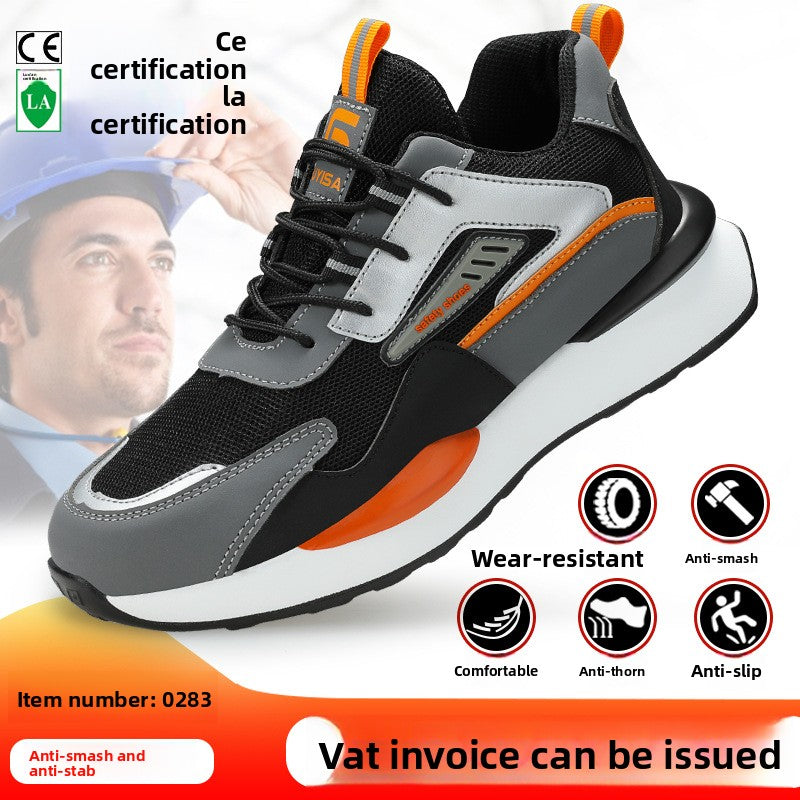 Fashionable and safe soft-soled work shoes