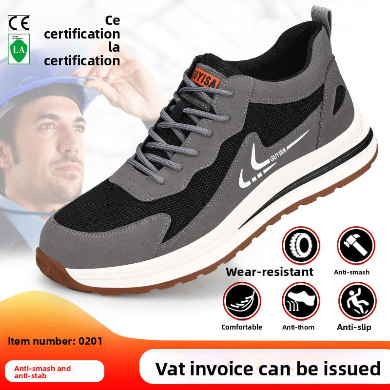 Fashionable and safe soft-soled work shoes
