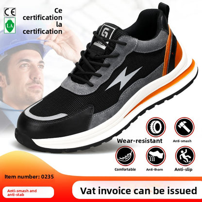 Fashionable and safe soft-soled work shoes