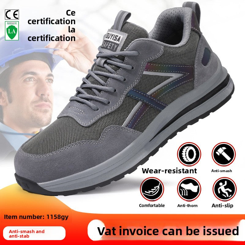 Fashionable and safe soft-soled work shoes