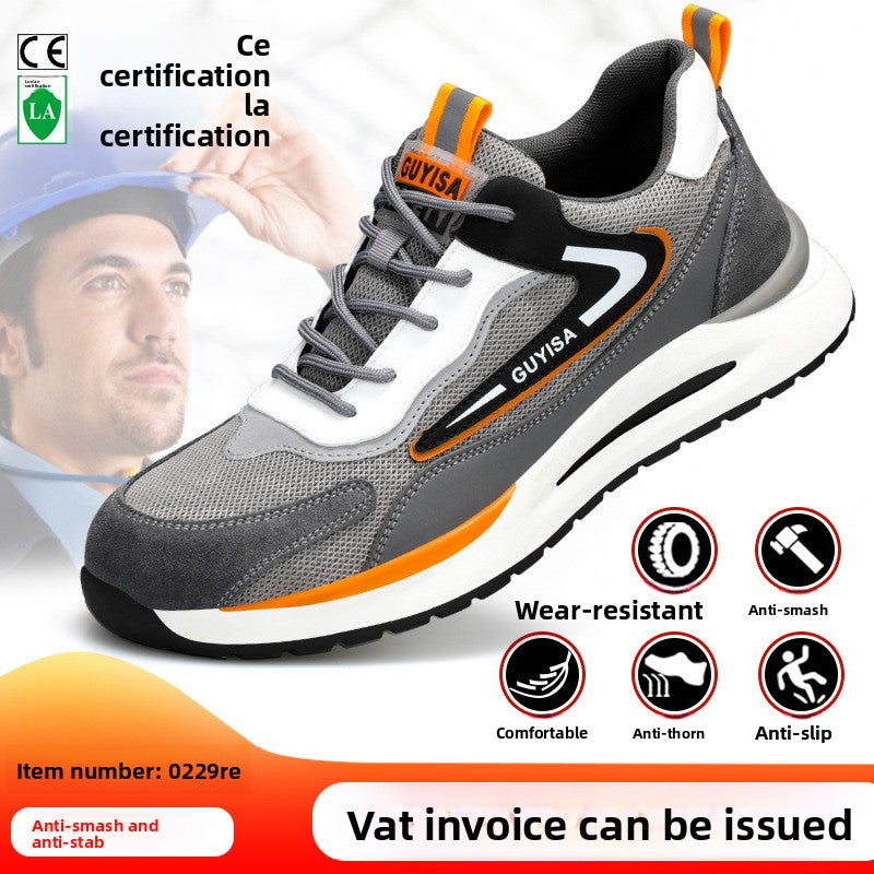 Fashionable and safe soft-soled work shoes
