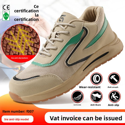 Fashionable and safe soft-soled work shoes