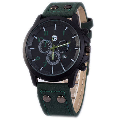 Fashionable and simple business belt quartz watch for men