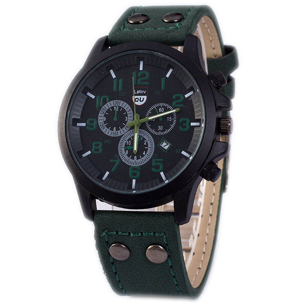 Fashionable and simple business belt quartz watch for men