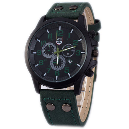Fashionable and simple business belt quartz watch for men