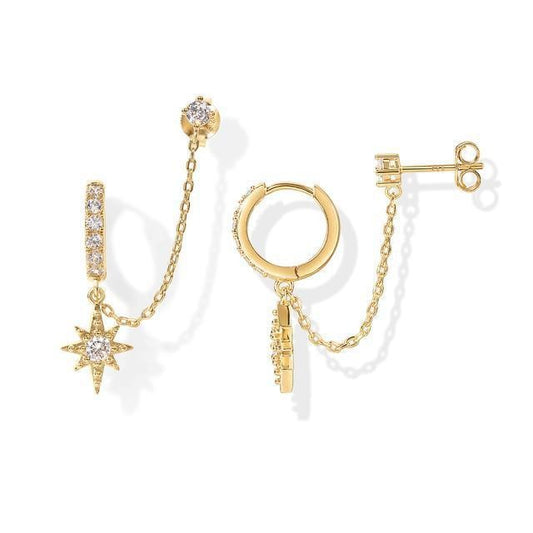 Fashionable and versatile single-row diamond-encrusted stud earrings