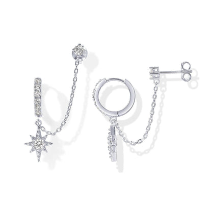 Fashionable and versatile single-row diamond-encrusted stud earrings