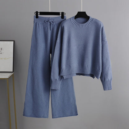 Fashionable casual knit pants