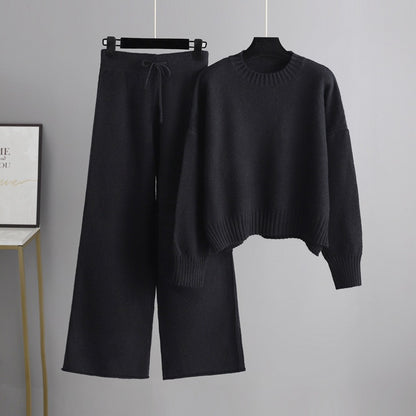 Fashionable casual knit pants