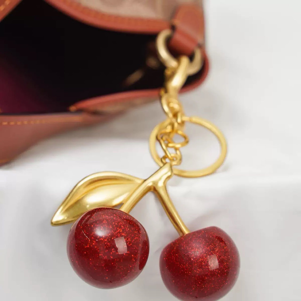 Fashionable cherry keychain