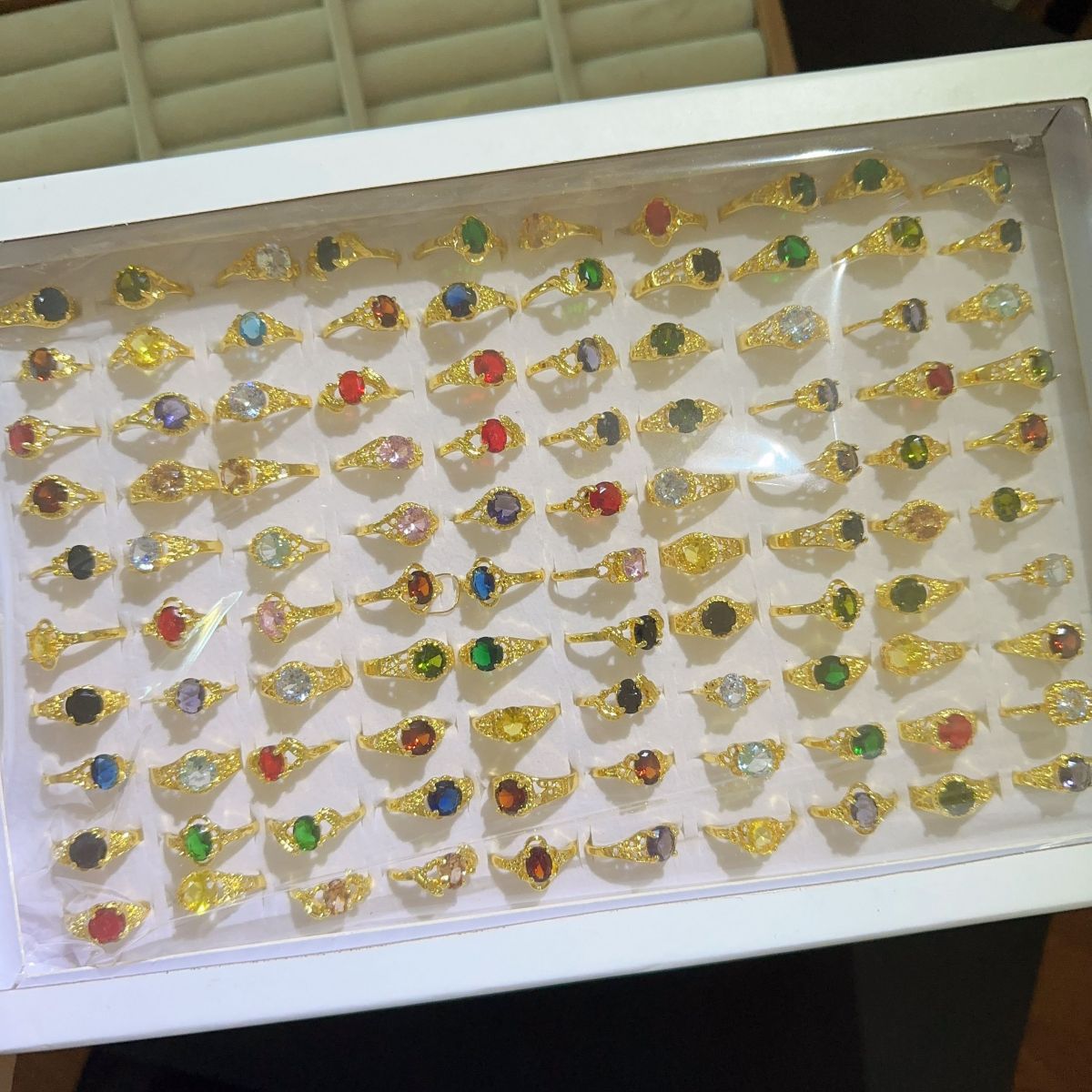 Fashionable Colorful Zircon Crystal Rings